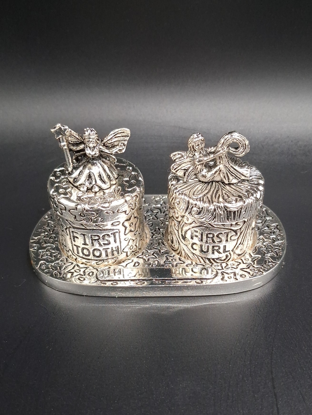 Silver Babys 'First Tooth' & 'First Curl' Keepsake Set